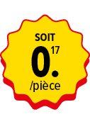 soit﻿ ﻿0.17﻿ ﻿/pi ce﻿,