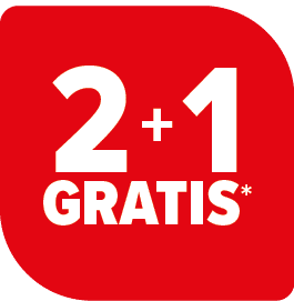 2 + 1 gratis* 