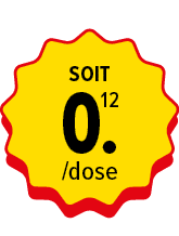 soit﻿ ﻿0.12﻿ ﻿/dose﻿,